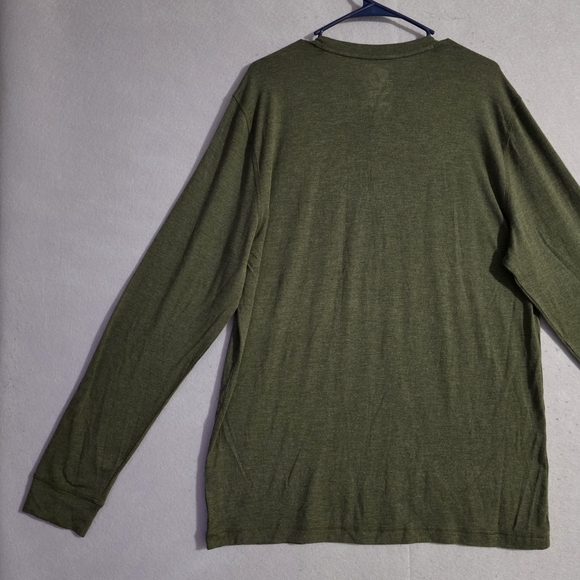 NWOT Toes On The Nose Mens Green Heathered Henley Long Sleeve Shirt Size Large - Picture 10 of 10